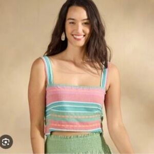 NWT Alonissos Crop Top by Pearl and Caviar Zakar Top Colorful Striped size M/L